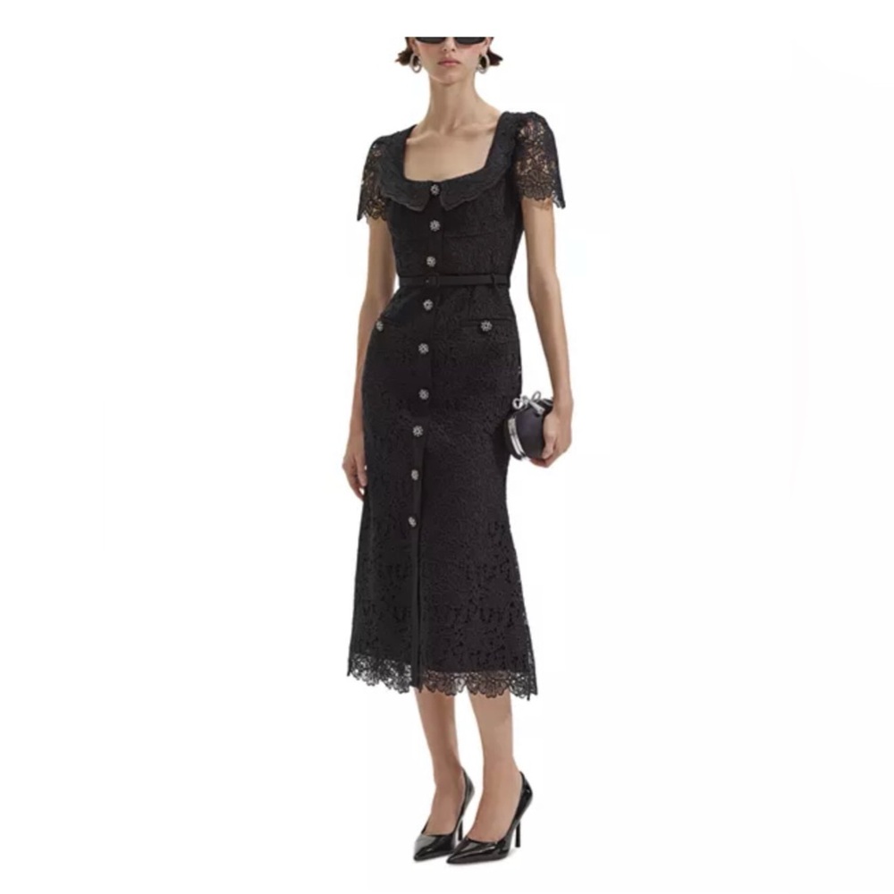 Self-Portrait Guipure Lace Midi Dress